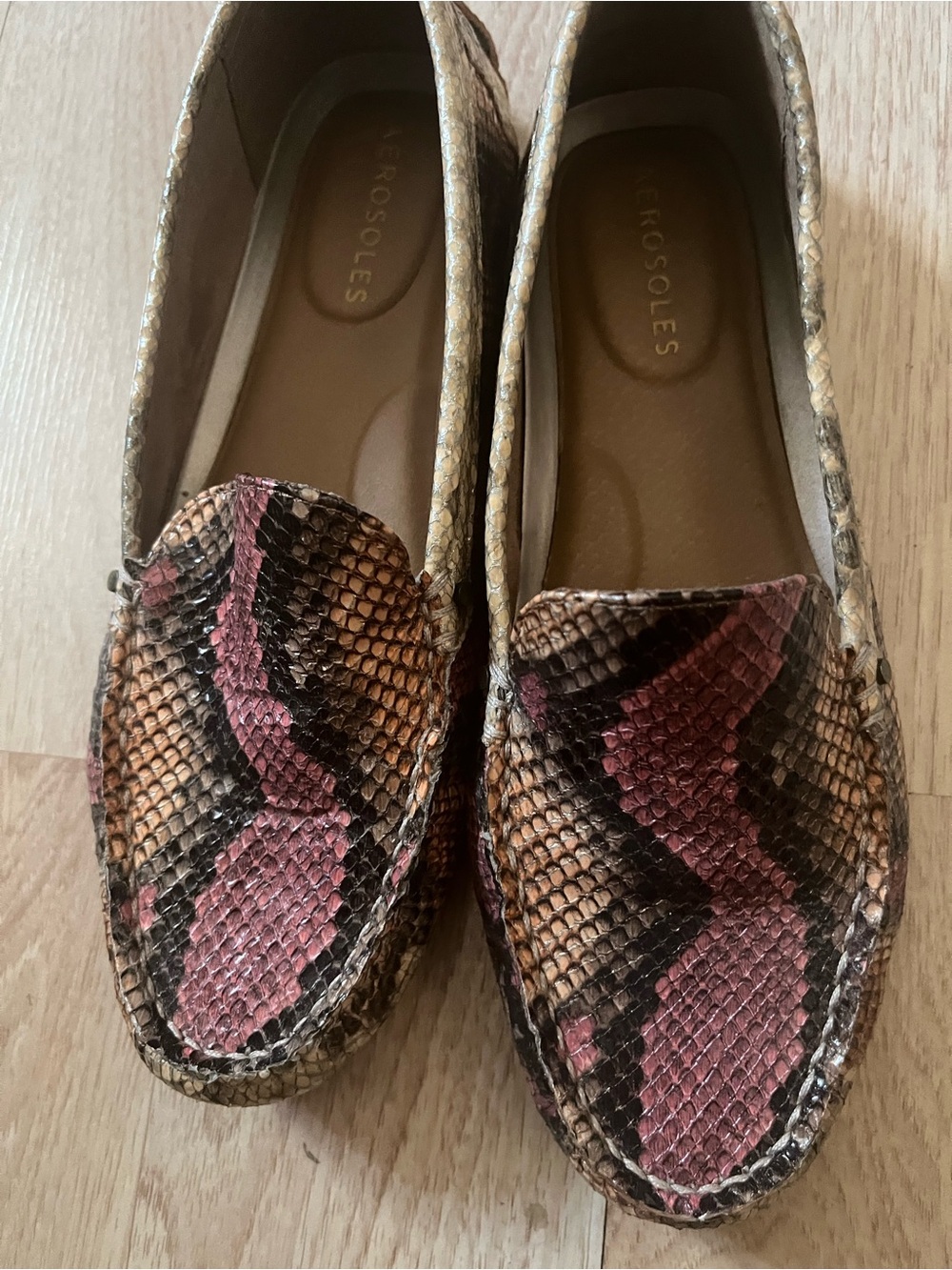 Aerosoles Pink Snake-Print Loafers - Women Bleeker sold out